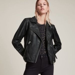 All Saints Dalby Lamb Leather Moto Jacket - UK 4, US 0